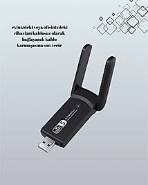 USB 3.0 Kablosuz Adaptör 2.4GHz ve 5GHz Destekli UUCZZZWİFİADAPTÖR-1