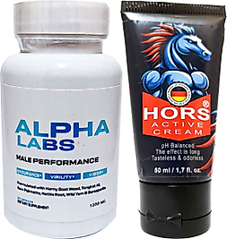 ALPHA LABS ERKEKLERE 60 LI ÖZEL KARIŞIMLI KAPS + HORS ACTİVE CREAM 50 ML ERKEK KATILAŞTIRICI KREM