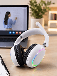 Kulak Üstü Kablosuz Kulaklık Bluetooth 5.0 Mikrofonlu RGB Aydınlatmalı