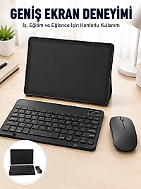 Android İşletim Sistemli SIM Kart Girişli Tablet Bluetooth Klavye Mouse Seti Mobil İnternet Destekli