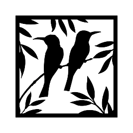 Ahşap İşleme Duvar Süsü- Kuş  - 30 cm x 50 cm