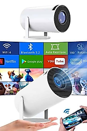 Taşınabilir Mini Projeksiyon Cihazı 720P Android HDMI USB WiFi Ses Çıkışı