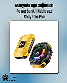 RGB Işıklı Girdap Fanlı Mobil Soğutucu | Manyetik Montaj | Type-C Girişli
