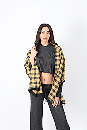 Şık Kullanım Pamuk Polyester Şal-SARI