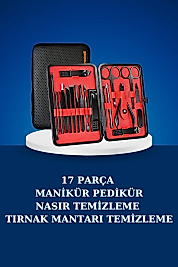 17 Parça Manikür Seti Taşınabilir Özel Çantalı El ve Ayak Bakımı Tırnak Batığı Temizleme