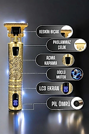 Tıraş Makinesi Şarjlı Profesyonel Saç Kesme Makinesi Gold Çizik Tıraş