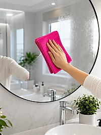 Çok Amaçlı Pembe Mikrofiber Bez Çizmeden Etkili Yüzey Temizliği