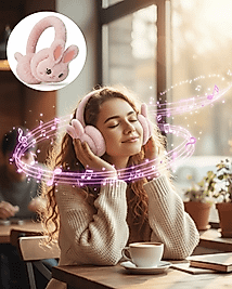 Peluş Kulaklıklı Bluetooth Kablosuz Müzik Dinleme ve Görüşme Özellikli