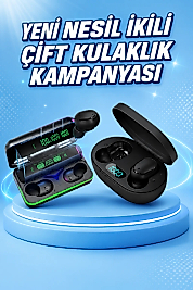 İkili Bluetooth Kulaklık Dijital Göstergeli Uzun Pil Ömrü Yüksek Ses Kaliteli