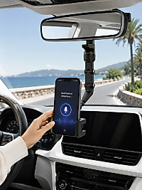 Araç İçi Dikiz Aynası Telefon Tutucu 360° Dönebilen Katlanabilir