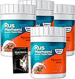 SÜPER PLAYBOY TURQUOİSE 4 ADET BİRDEN CEVİZ & CEVİZ SÜTÜ RUS MERHEMİ 50 ML TÜY DÖKÜCÜ KREM + 1 JEL