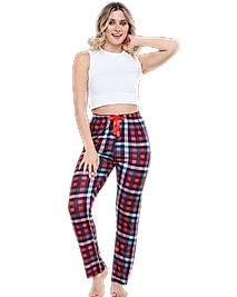 Pijama Altı Modal  Ring Viskon Kumaş-Pöti Kare Desenli