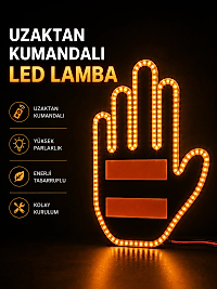 Led Işık El İşareti Araç Camı İçin Uzaktan Kumandalı