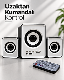 FM Radyolu Bluetooth Masaüstü Hoparlör Seti