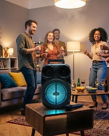 Bluetooth Taşınabilir Karaoke Hoparlör 6.5 İnç Mikrofonlu RGB Işıklı USB TF Kart Destekli