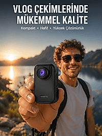 Vlog, Seyahat ve Günlük Video Çekimleri İçin Mini Kamera