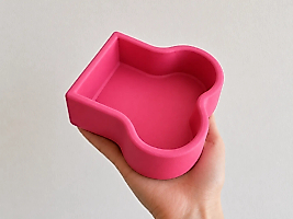 Kemik Model Beton Kedi Köpek Mama ve Su Kabı - Pembe