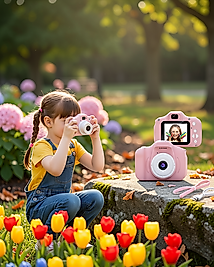 Şarjlı Mini Kamera HD Video ve Fotoğraf Çekimli UCZZZÇOCUKKAMERASIPEMBE-12