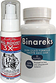 ETKILI50 ML BİGBOOST ERKEK 3XEFFECT CANLANDİRİCİ KREM + YANINDA 1 ADET 30LU BİNAREKS ERKEK PIROSTAT