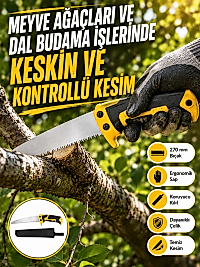Kılıflı Budama Bahçe Testeresi 270 mm Düz Bıçaklı