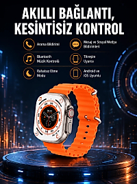 Ultra Akıllı Saat 49 Mm Çift Kordonlu Arama Cevaplama Bluetooth Bağlantılı