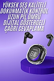 Yeni Nesil Bluetooth Kulaklık Dijital Göstergeli Gaming Dokunmatik 5.3 Kablosuz