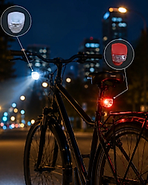 LED Bisiklet Işığı 2li Set Kırmızı Beyaz Çakar Lamba Seti