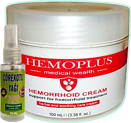 HEMOPLUS 100 ML HEMOR.ROİDİN BAĞSUR KREMİ+ 30 ML ÇÖREK OTU AGRİYAĞI