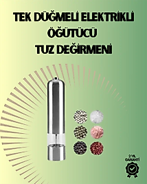 Pilli Otomatik Baharat Değirmeni Gıda Sınıfı Çelik Sessiz Öğütücü Alet