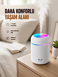 USB Girişli Taşınabilir Mini Nemlendirici 300ml Su Hazneli