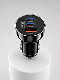 Araç İçi Hızlı Şarj Adaptörü Çift USB-C PD ve USB-A QC3.0