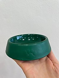 Pati Desen Model Beton Kedi Köpek Mama ve Su Kabı 13 cm çap x 4 cm - Yeşil