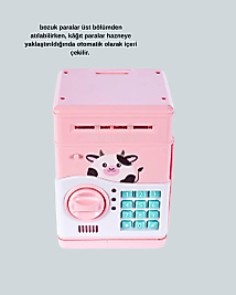 Pembe ATM Kasa Görünümlü Elektronik Şifreli Çocuk Kumbarası