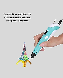 3D Yazıcı Kalem Çocuklar İçin Güvenli Filament Destekli Modelleme Aleti