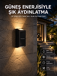 Yeni Model Solar Çift Taraflı Duvar Lambası Dekoratif Duvar Lambası