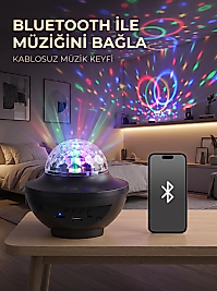 Bluetooth RGB Parti Işığı Hoparlörlü Disko Lambası MP3 USB ve Hafıza Kartı Destekli