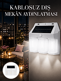 Dış Mekan Solar Duvar Lambası – 120° Hareket Algılama, 3 Işık Modu Yeni Nesil