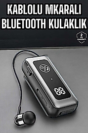 Kablolu Bluetooth Kulaklık Kulak İçi Stereo Mikrofonlu Dijital Göstergeli