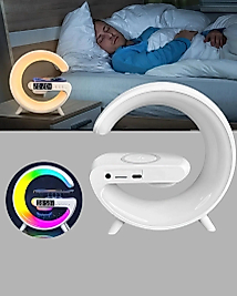 Başucu İçin Tasarlanmış Kablosuz Şarjlı Gece Lambası ve Bluetooth Ses Sistemi