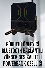 Powerbankli Bluetooth Kulaklık Yüksek Ses Kaliteli Kablosuz