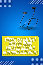 Bluetooth Bağlantılı Kablolu Mıknatıslı Sport Kulaklık