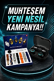 Ucuz Kaliteli Yeni Nesil 7 Kordonlu Akıllı Saat ve Kablosuz Bluetooth Kulaklık ANC Özelliği