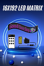 Kumandalı App Kontrollü LED Ekran 16X192 Led Matrix Araç Camı Yazısı