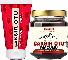 ÇAKŞIR OTU KREMİ 2 ADET HACMİNE SÜRESİNE KATILIĞINA PE.NİSMASAJ KREMİ 50 ML + 240 GR ÇAKŞIR OTU MACUNU