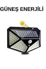 Solar Duvar Lambası 100 LED IP65 Su Geçirmez UCZDUVARLAMBASI3-1