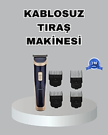 Çelik Bıçaklı Unisex Şarjlı Tıraş Makinesi – Sessiz Motor, Kablosuz ve Ayarlanabilir