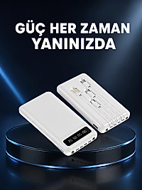 Kamp ve Seyahat İçin 20.000mAh LED Işıklı Hızlı Şarj Powerbank Yeni Nesil