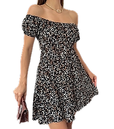 Madonna Yaka Leopar Desenli Elbise