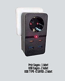 Termal Koruma 4 USB Type-C Priz UCZZZ3438PRİZ-1