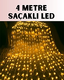 4 Metre Icicle Şelale Led Yılbaşı Perde Işık Sıcak Ambiyans
